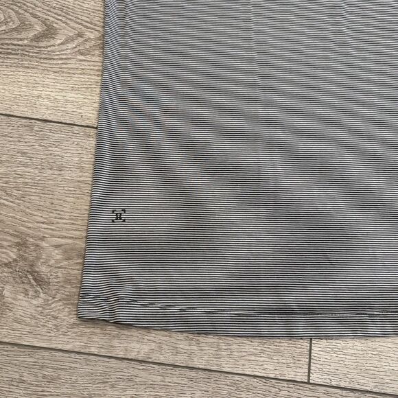 Lululemon Evolution Polo Shirt Mens XL Black Grey Striped Athletic Golf Casual - Picture 6 of 6
